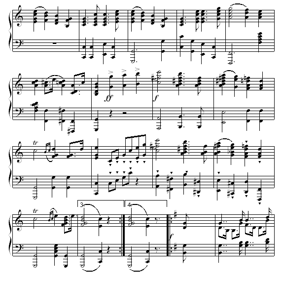 婚姻曲简谱_婚礼进行曲 婚礼进行曲简谱 婚礼进行曲吉他谱 钢琴谱 查字典简谱网(2)