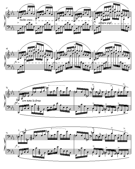 钢琴与琶音曲谱_钢琴琶音指法图