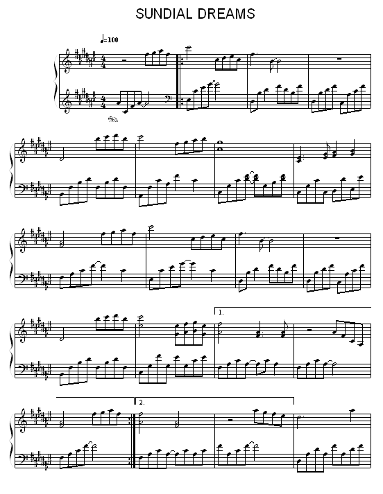 piano sheet music Sundial Dreams