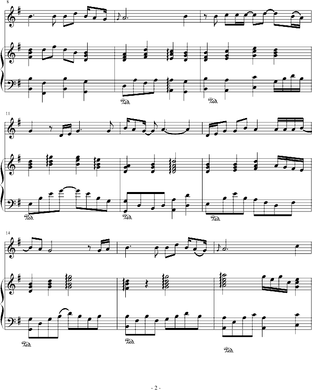 思念曲谱钢琴曲_梁祝钢琴曲完整版曲谱(2)