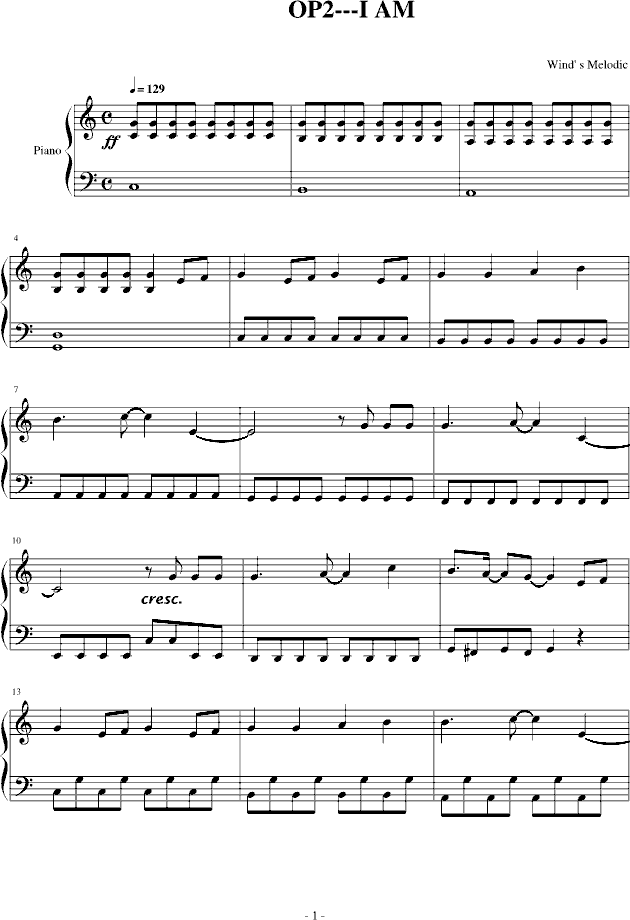 钢琴am和弦曲谱_光遇钢琴曲谱大鱼和弦