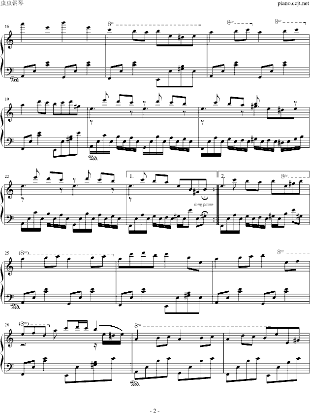 钢琴曲谱si_钢琴简单曲谱(2)