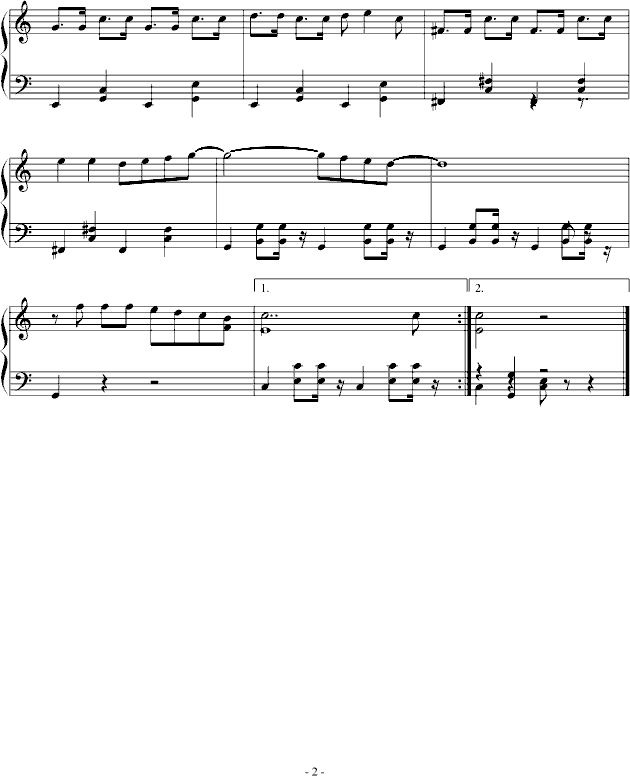 单音调曲谱_钢琴简单曲谱