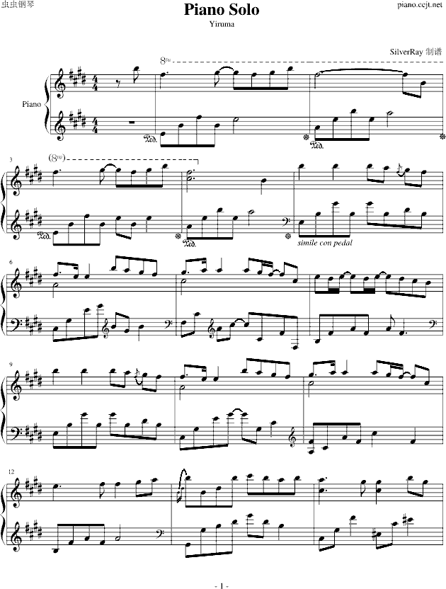 SOLO钢琴谱,solo钢琴谱jennie简谱 piano solo,piano solo钢琴谱,piano soloe大调钢琴谱