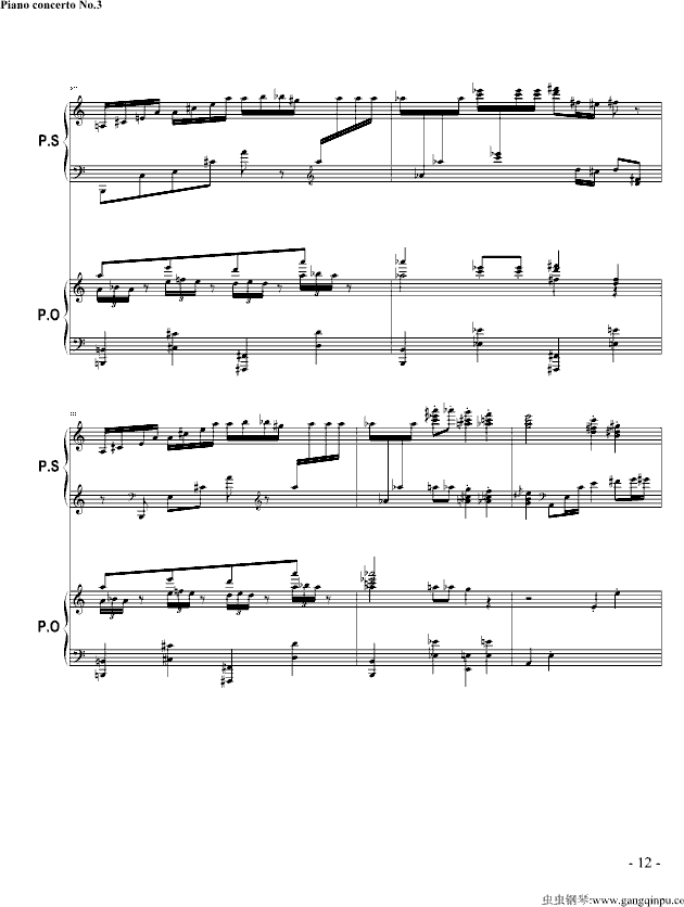 第三钢琴协奏曲曲谱_第三钢琴协奏曲钢琴谱(4)