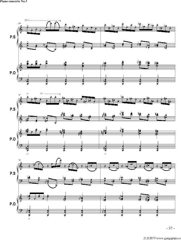 第三钢琴协奏曲曲谱_第三钢琴协奏曲钢琴谱(3)