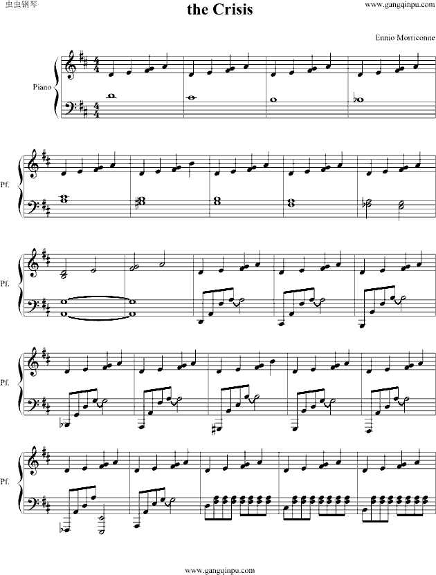 piano sheet music the crisis www gangqinpu com the crisis sheet music