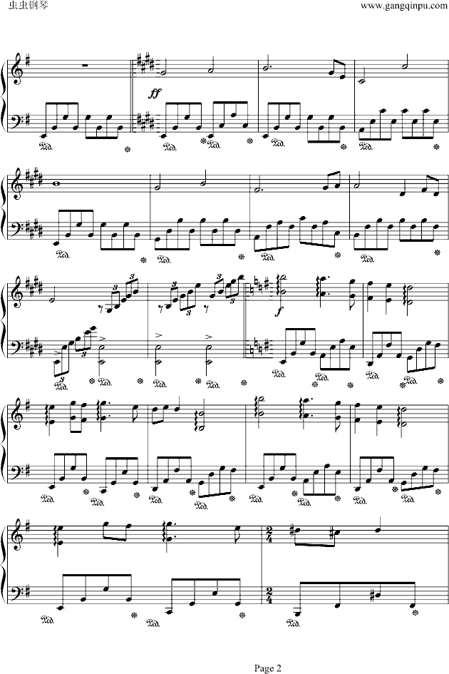 蓝色的爱钢琴曲简谱_蓝色多瑙河钢琴曲简谱(3)