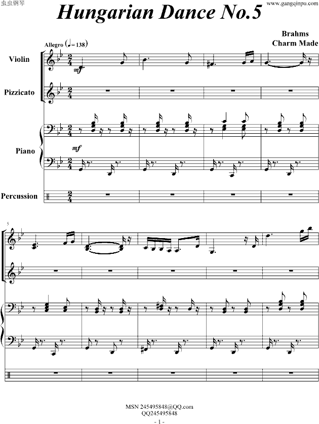 匈牙利舞曲谱_匈牙利舞曲数字简谱(3)
