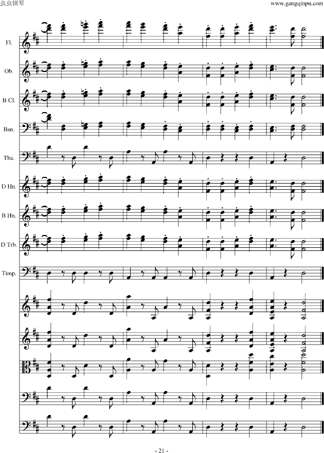 欢乐颂-总谱-钢琴谱(钢琴曲)-贝多芬-虫虫钢琴谱免费