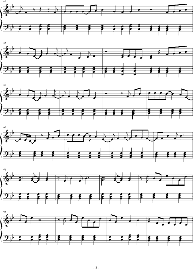 back曲谱_钢琴简单曲谱(3)