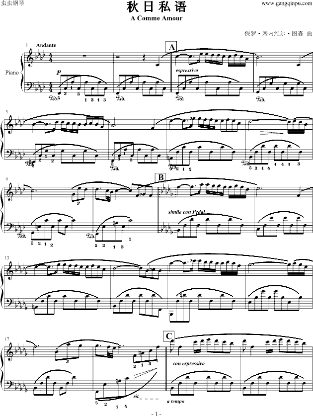 秋日私语曲谱_秋日私语钢琴曲谱(4)