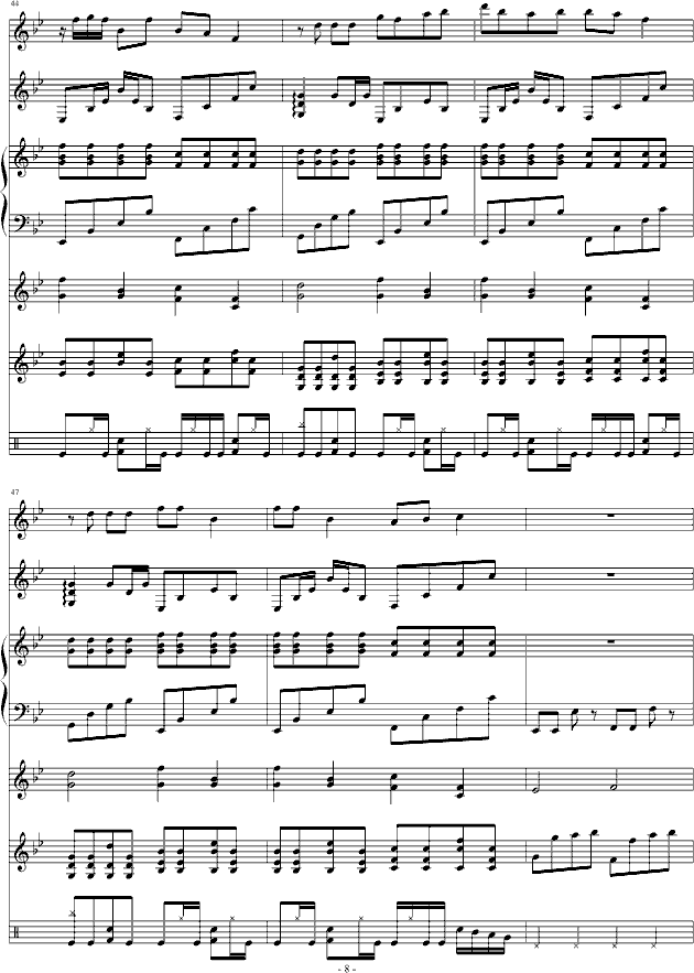 秦腔间奏音乐曲谱_秦腔金沙滩间奏曲谱(2)