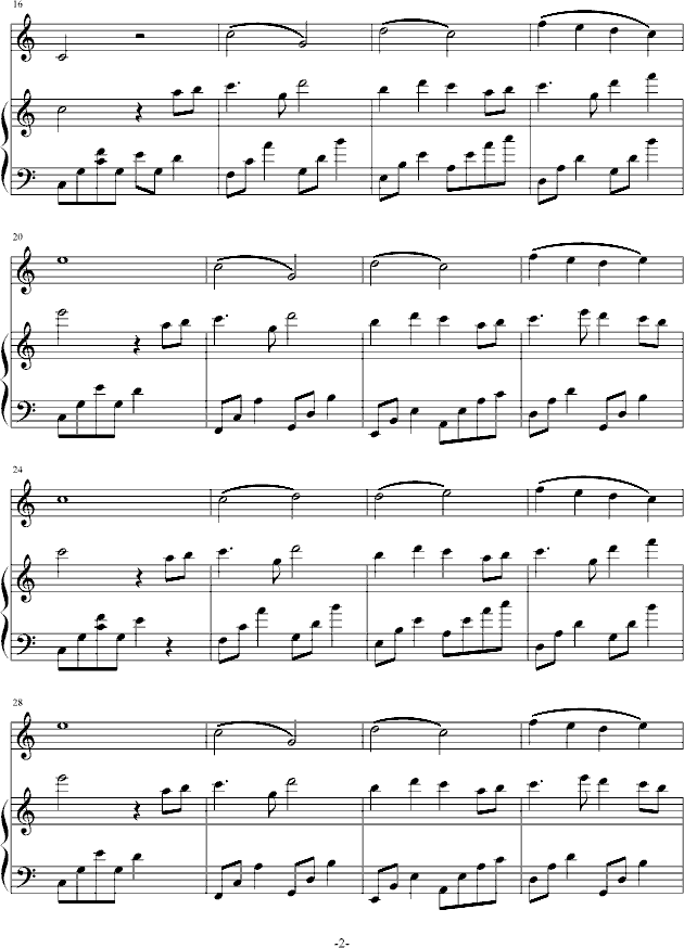 曾曲谱_钢琴简单曲谱