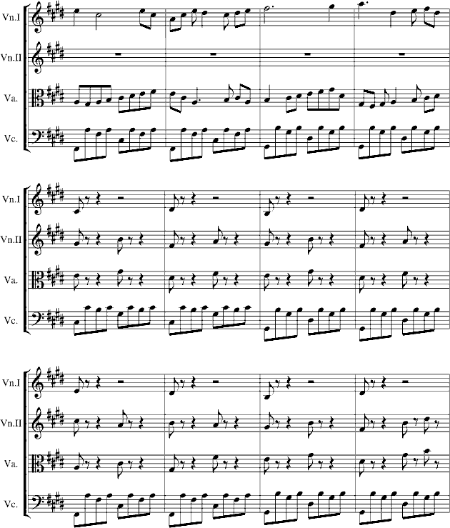 c小调弦乐四重奏-钢琴谱(钢琴曲)-风花雨露-虫虫钢琴