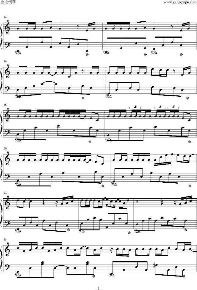 飞曲谱网_钢琴简单曲谱(2)