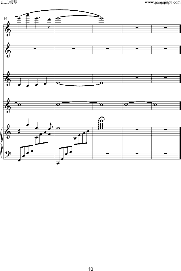 曲谱中斜N_钢琴简单曲谱
