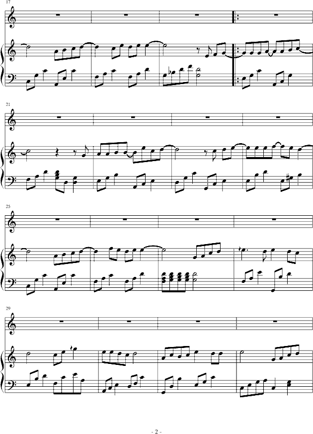 舒服曲谱_钢琴简单曲谱(2)
