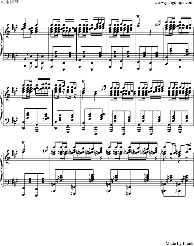 卡门钢琴曲简谱_卡农钢琴谱 初学版 器乐乐谱 中国曲谱网