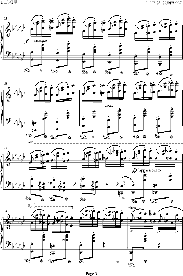 9,肖邦练习曲op25,no.9钢琴谱,曲