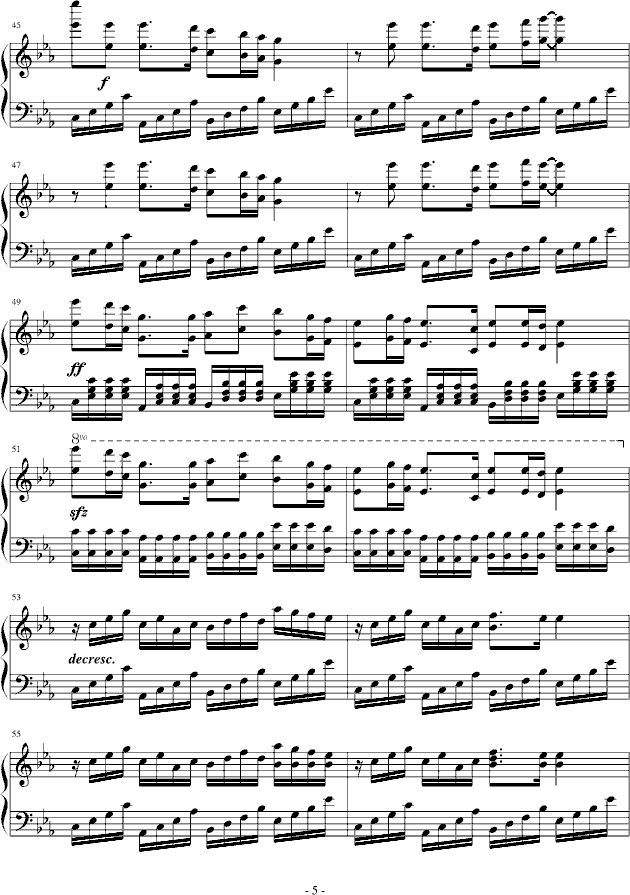 M曲谱_钢琴简单曲谱