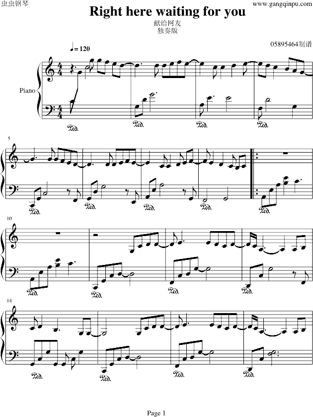 I Will Be Right Here Waiting For You Midi Download