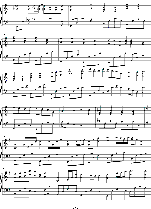 再度钢琴曲谱_钢琴简单曲谱