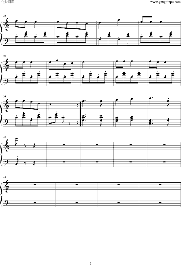 红歌简单曲谱_钢琴简单曲谱