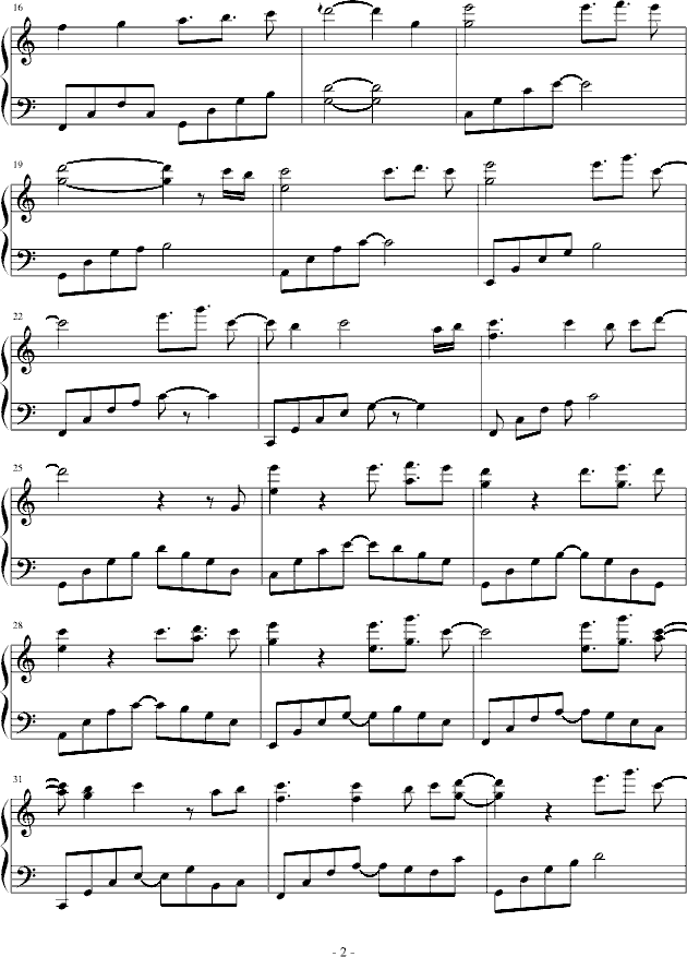 雨中钢琴曲谱_雨中印记钢琴五线谱(3)