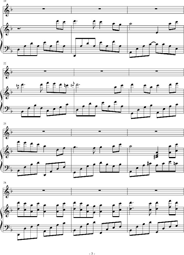 f的曲谱_f调笛子曲谱(3)