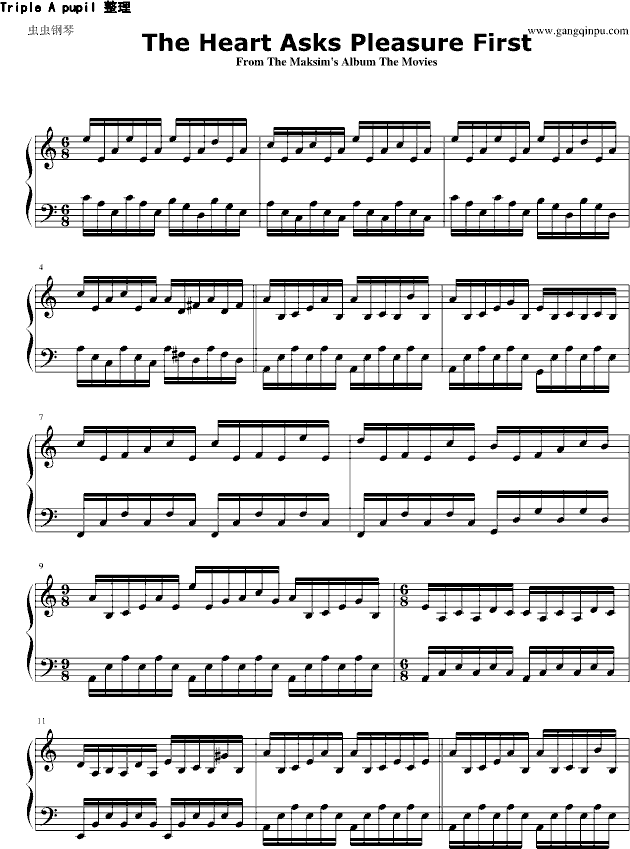 thepiano钢琴谱简谱,everyonepiano钢琴谱 >>钢琴课the piano