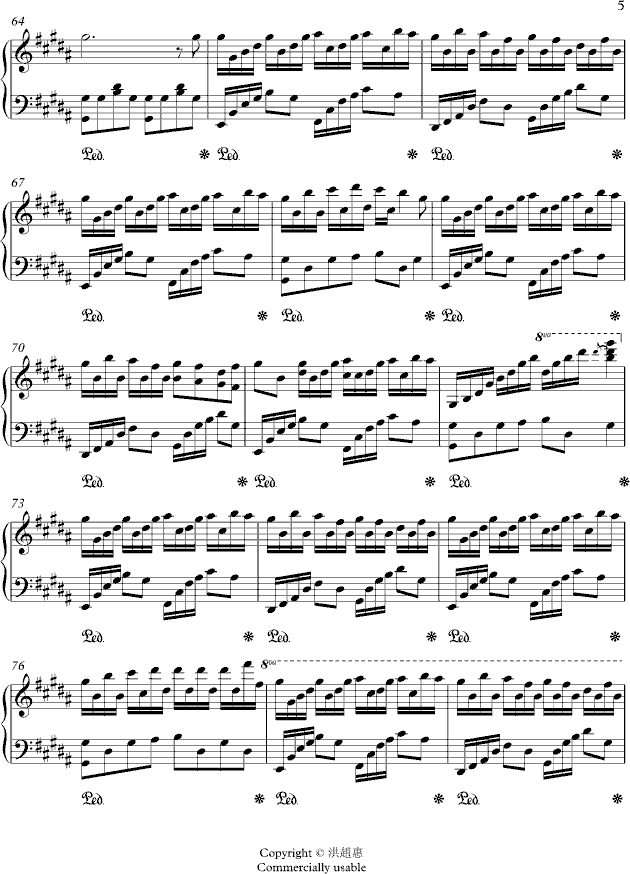 flowerdance曲谱_陶笛曲谱12孔(5)
