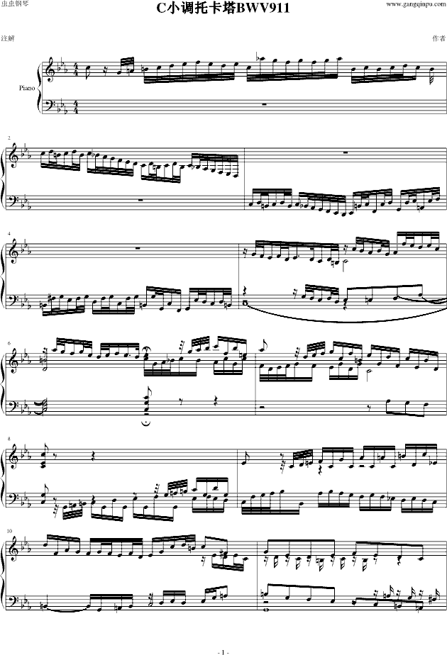 托卡塔钢琴曲谱_钢琴简单曲谱(3)