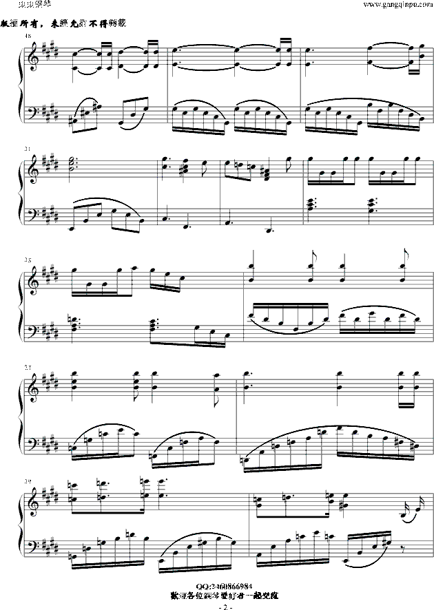 僵尸新娘钢琴数字曲谱_僵尸新娘钢琴数字简谱(2)