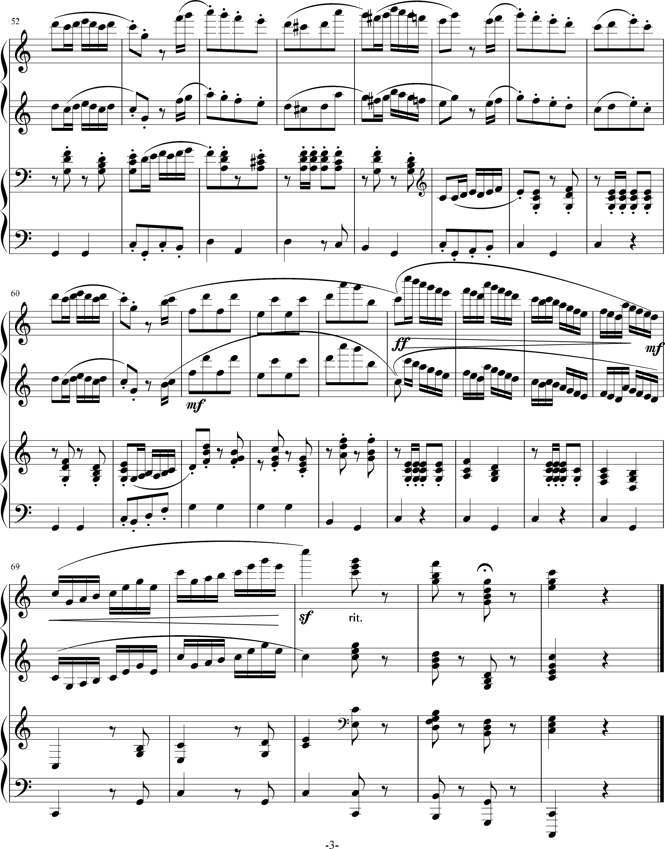 四首联弹曲谱_钢琴简单曲谱(3)