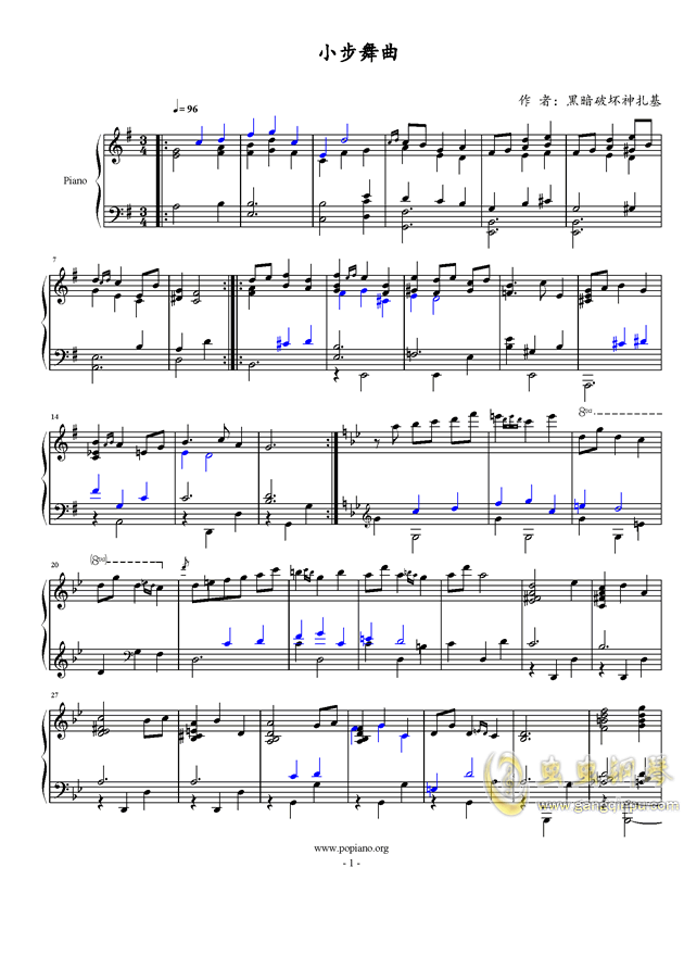 小步舞曲的简谱_小步舞曲简谱钢琴曲谱(3)