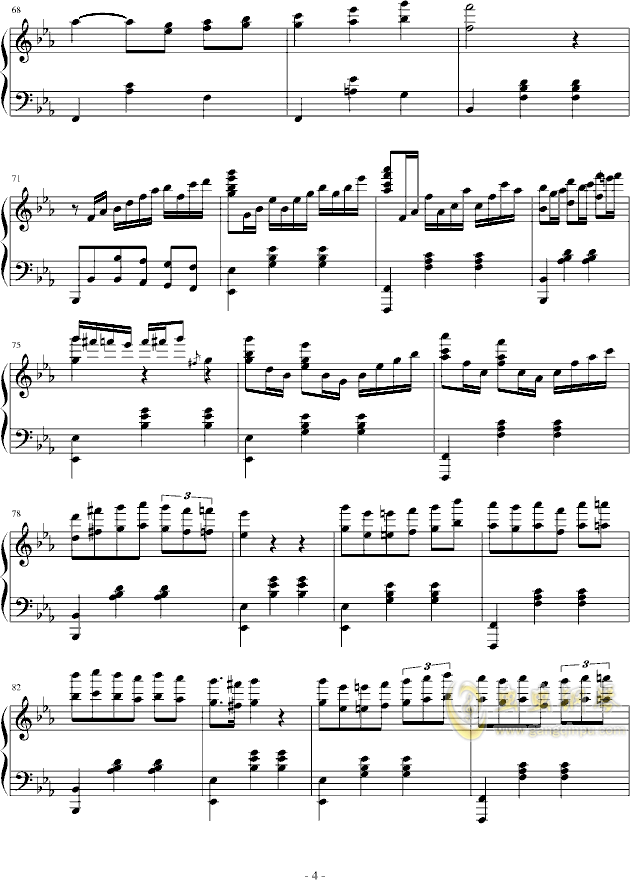 钢琴春天曲谱_钢琴简单曲谱(3)