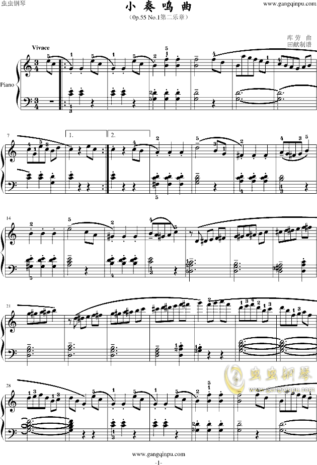 库劳曲谱_钢琴简单曲谱(2)
