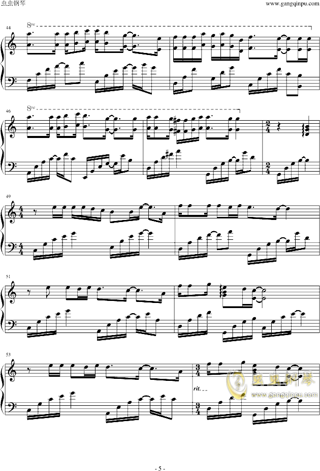 哆啦a梦钢琴曲谱(2)