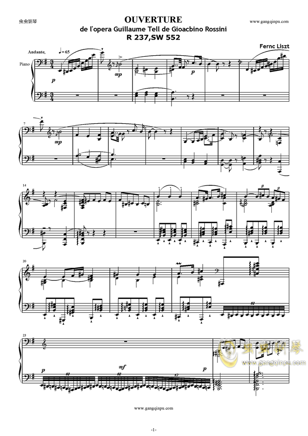 威廉序曲简谱_威廉退尔序曲简谱(3)