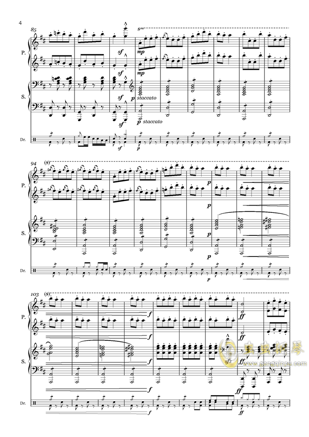 康康舞曲谱五线谱_空白五线谱(2)