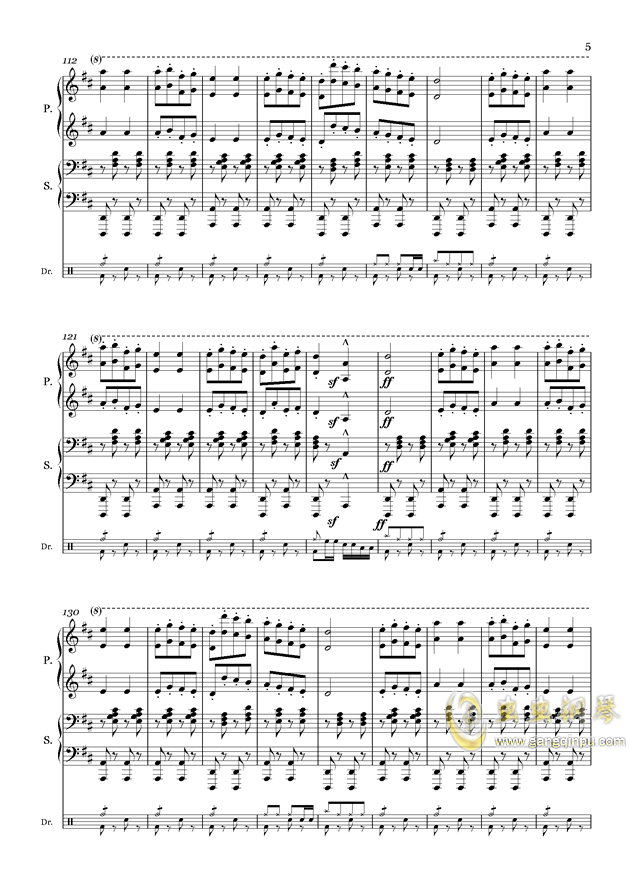 康康舞曲谱五线谱_空白五线谱(3)