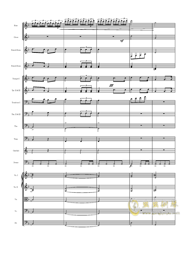 虫虫钢琴 钢琴谱 >> 名人名曲 >> 中国名曲 >>歌唱祖国-交响总谱