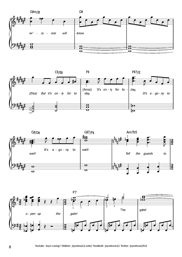 for the first time forever，for the first time forever钢琴谱，for the first time foreverF调钢琴谱，for the
