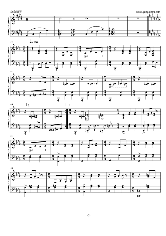 魔兽世界简谱_The Shaping of the World 魔兽世界游戏原声双手简谱预览 EOP在线乐谱架(2)