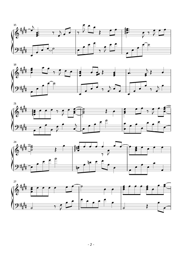 问爱情曲谱_钢琴简单曲谱