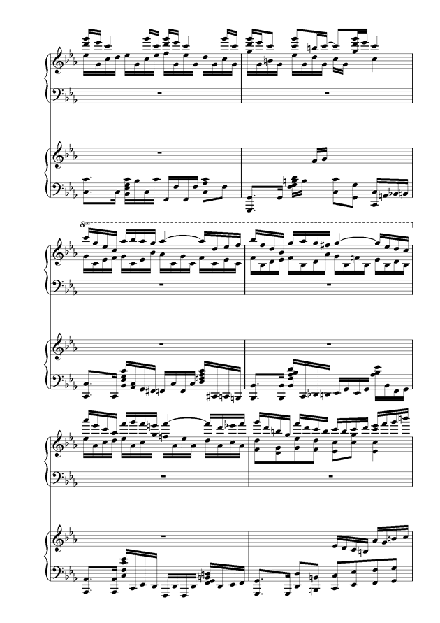 钢琴克罗地亚狂想曲谱_克罗地亚狂想曲谱简谱(4)