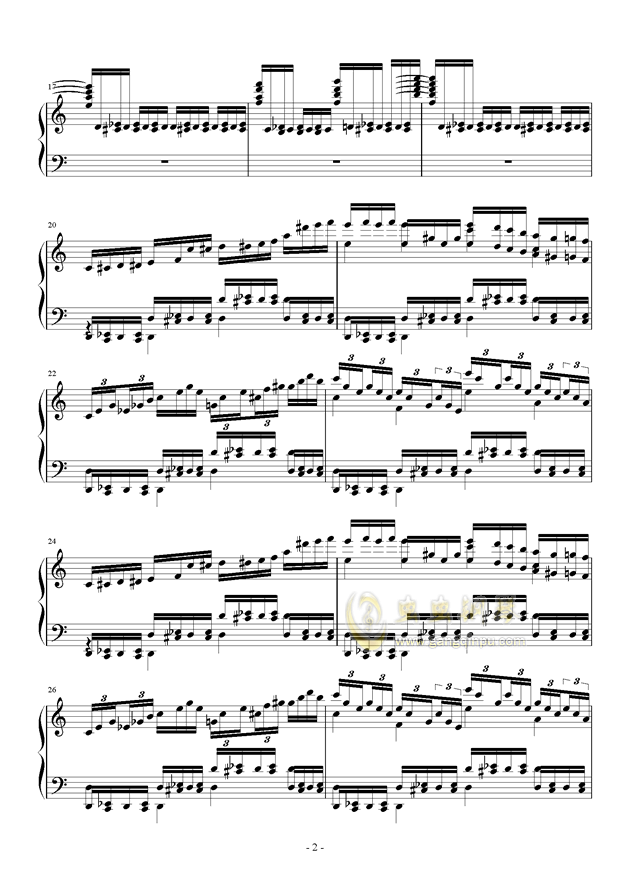钢琴谱 名人名曲 熊哥herobrine暴走>超神练习曲四号【泰坦进行曲