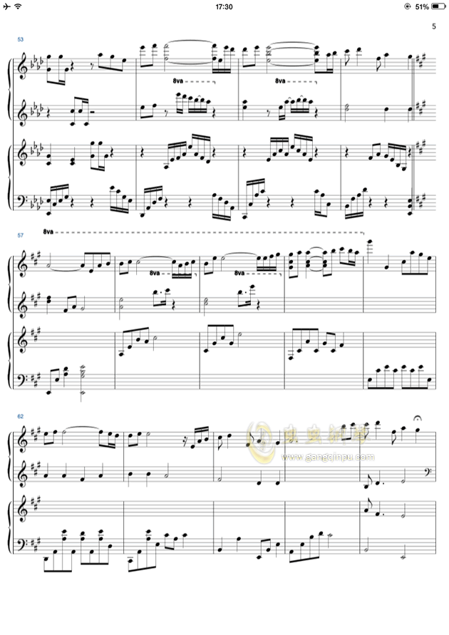 kiss the rain四手联弹钢琴谱-yiruma-虫虫钢琴谱免费图片