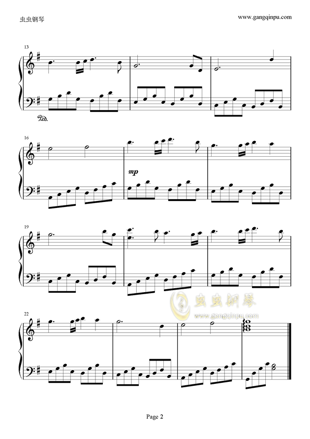 苔钢琴弹奏曲谱完整_赤岭钢琴曲谱弹奏